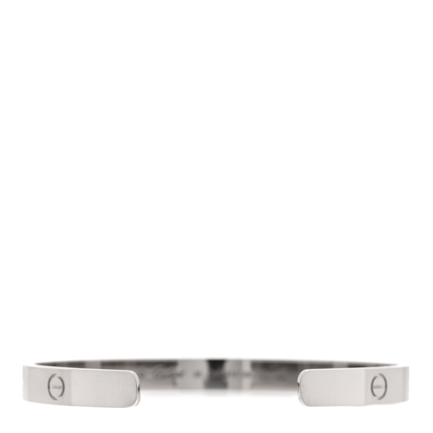 18K White Gold LOVE Cuff Bracelet 20