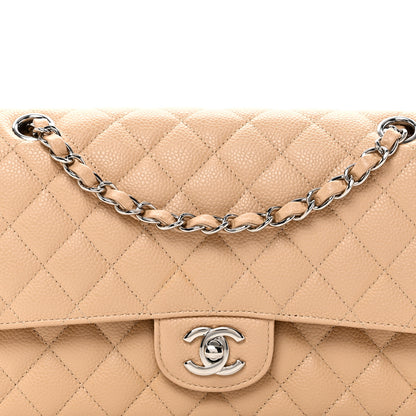 Chanel Caviar Quilted Medium Double Flap Beige 8 of 11