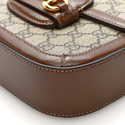 Gucci GG Supreme Monogram Web Mini Horsebit 1955 Shoulder Bag Beige Brown Sugar 11 of 11