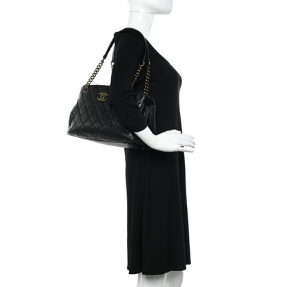 Chanel Calfskin Quilted Small CC Crown Tote Black 3 of 11