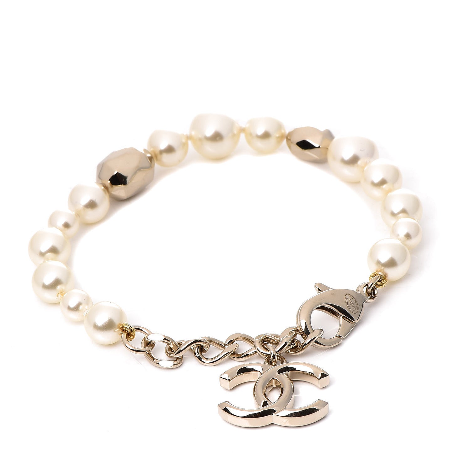 Pearl CC Bracelet Gold