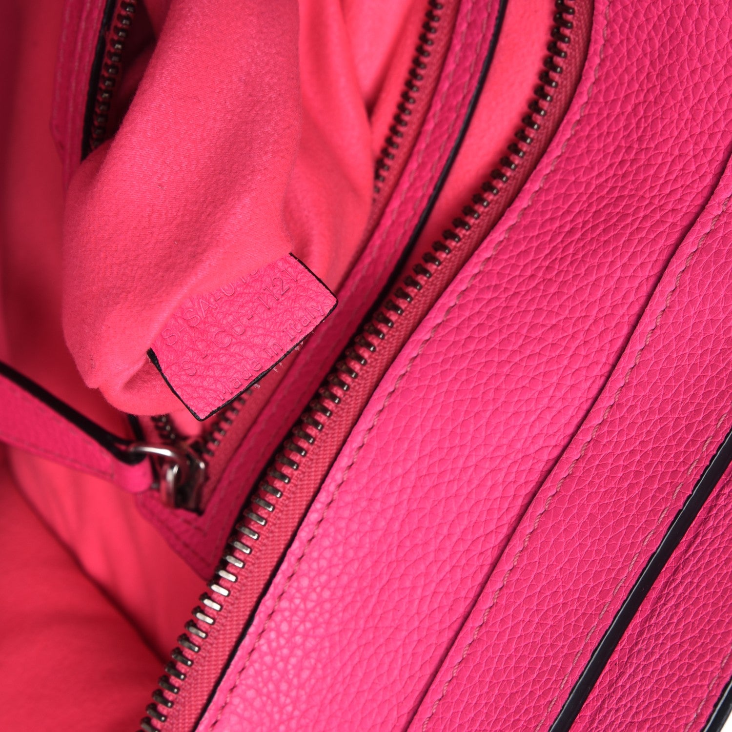 Celine Drummed Calfskin Mini Luggage Fluo Pink 7 of 7