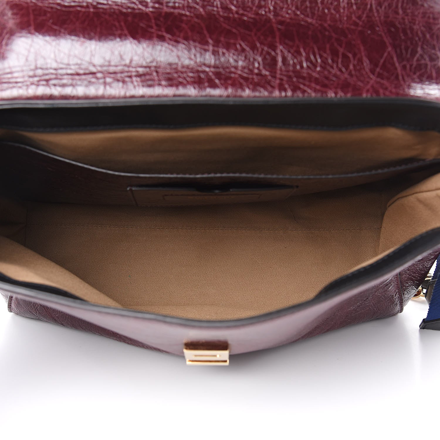 Givenchy Creased Patent Calfskin Medium ID Flap Aubergine 5 of 9