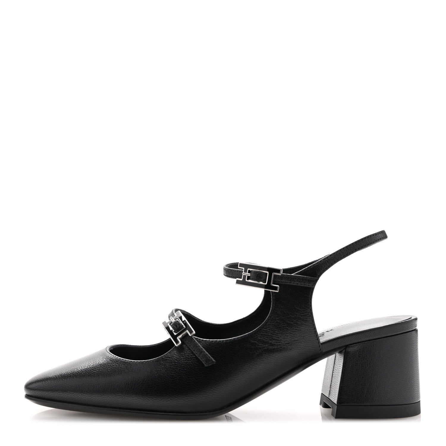 Hermes Goatskin Jackie 50 Pumps 35 Black 1 of 10