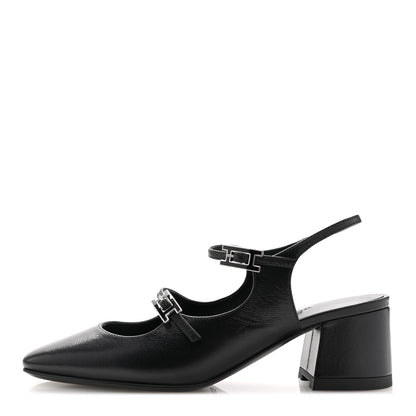 Hermes Goatskin Jackie 50 Pumps 35 Black 1 of 10