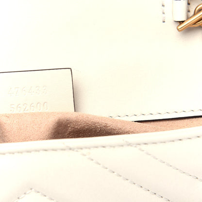 Gucci Calfskin Matelasse Super Mini GG Marmont Shoulder Bag White 7 of 11
