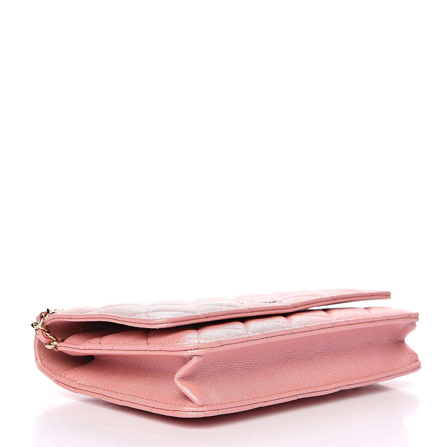 Chanel Iridescent Caviar Quilted Wallet on Chain WOC Rose Pink 4 of 11
