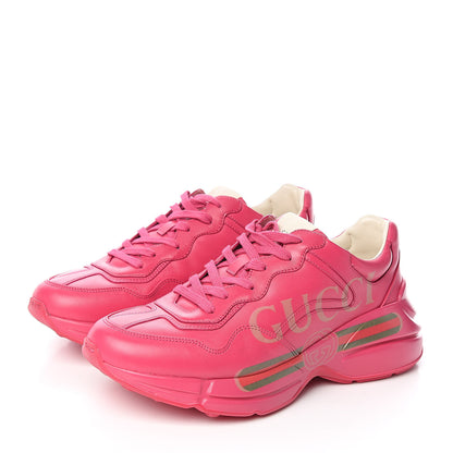 Gucci Calfskin Logo Mens Rhyton Sneakers 7.5 Box Pink 3 of 11