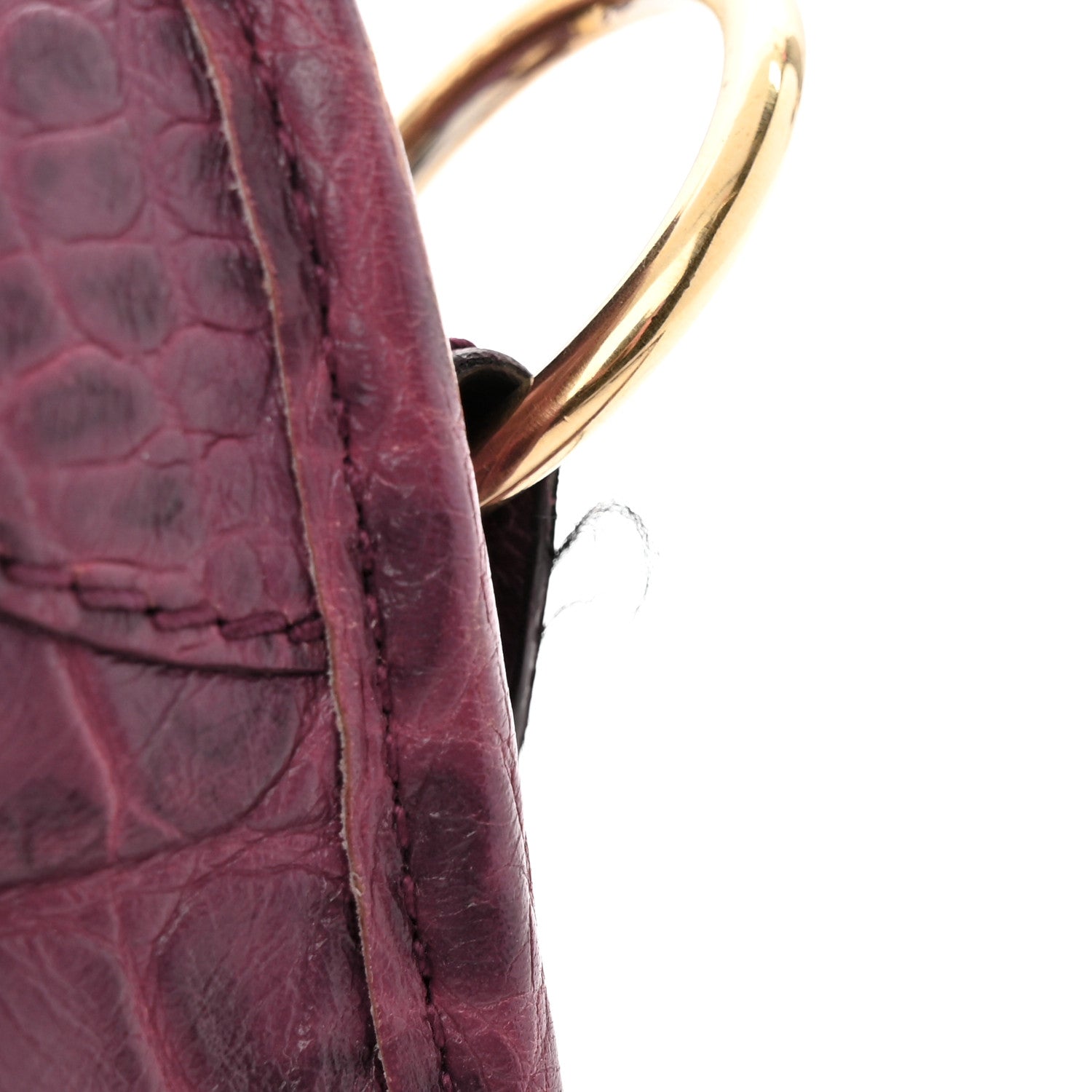 Balenciaga Calfskin Crocodile Embossed Giant 12 Gold Hardware Mini City Violet Prune 14 of 15