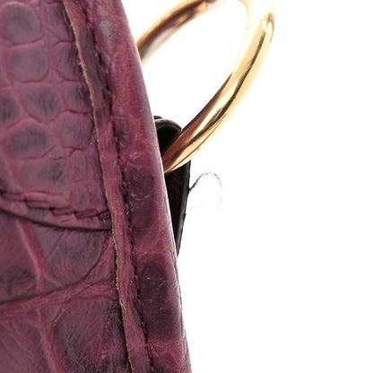 Balenciaga Calfskin Crocodile Embossed Giant 12 Gold Hardware Mini City Violet Prune 14 of 15