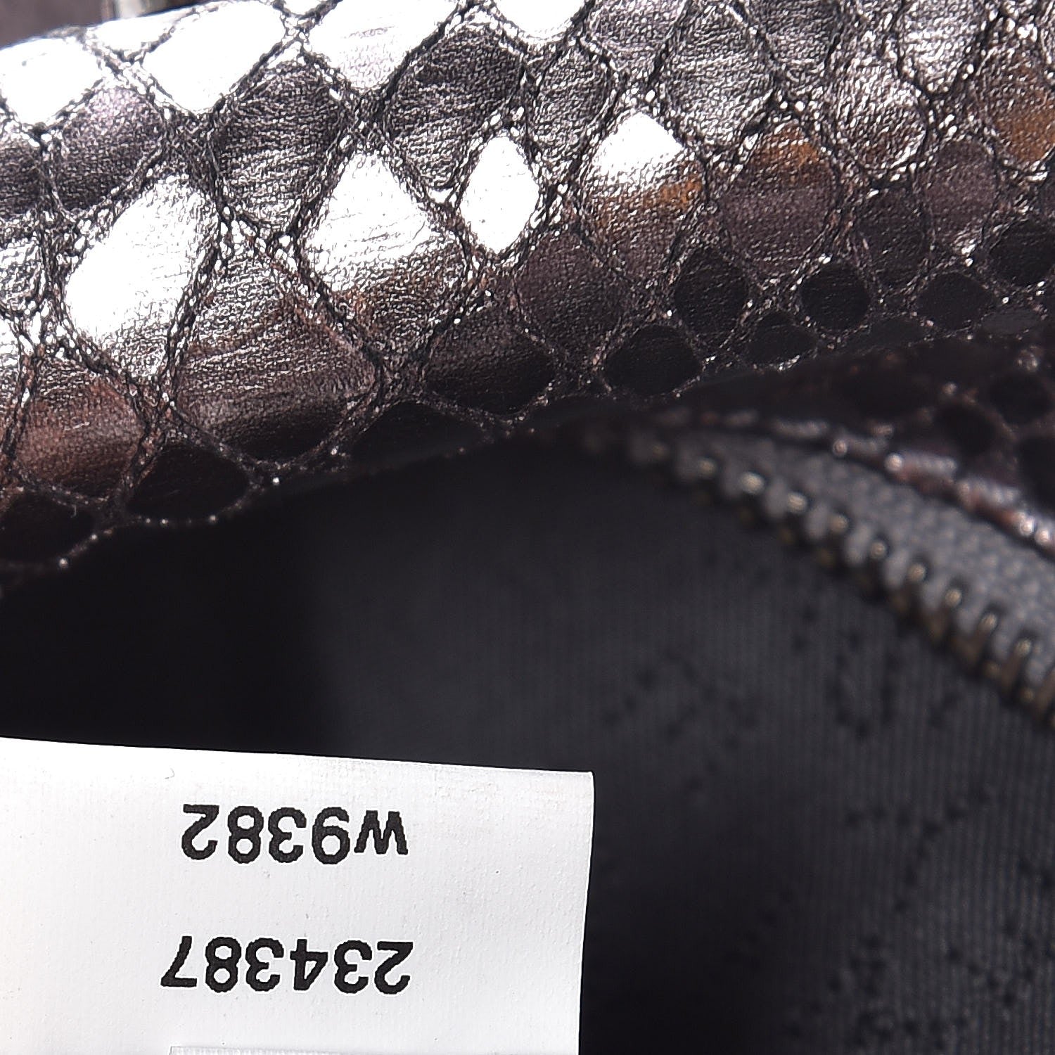 Stella McCartney Metallic Snakeskin Effect Falabella Fold Over Tote Grey 9 of 9