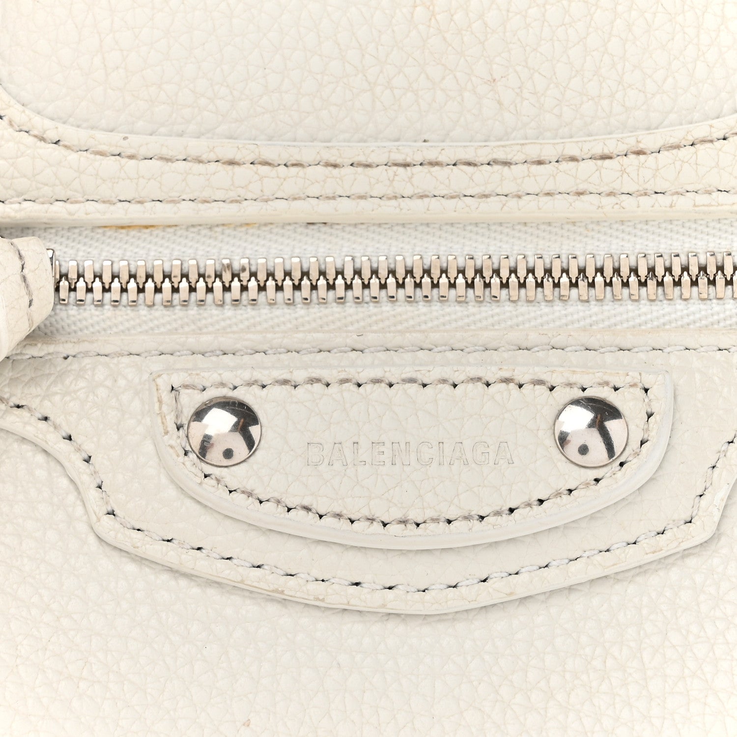 Balenciaga Grained Calfskin Neo Classic Silver Hardware Mini City White 8 of 16