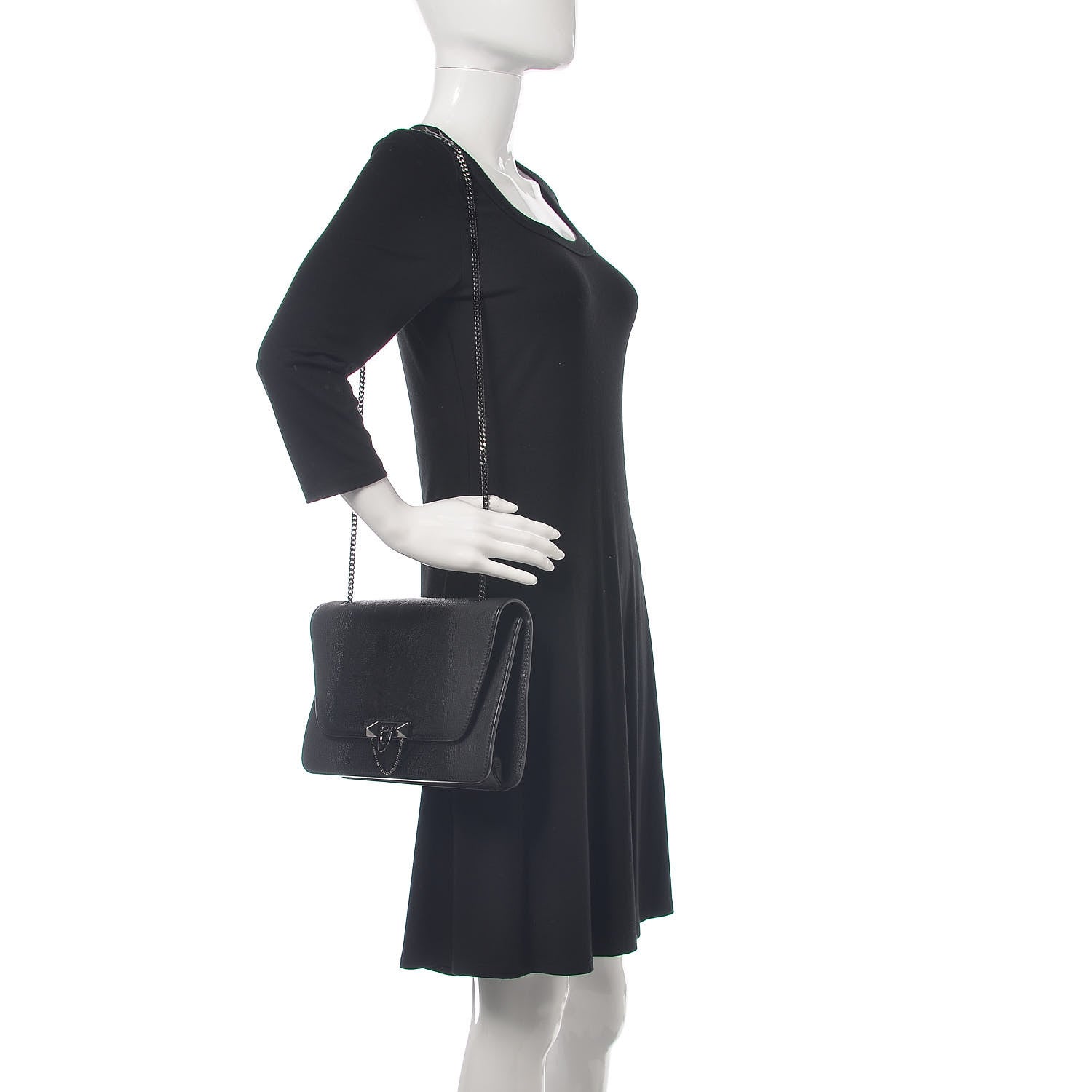 Valentino Garavani Patent Pebbled Calfskin Medium Rockstud Demilune Shoulder Bag Black 2 of 9
