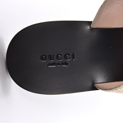 Gucci Metallic Calfskin Double G Thong Sandals 39.5 Platino 7 of 10