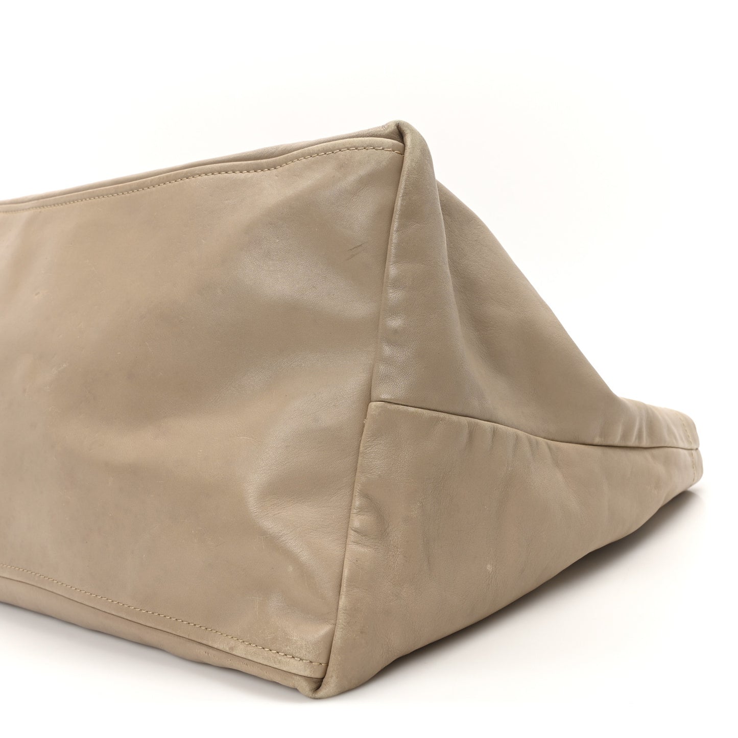 Soft Calf Chain Tote Beige