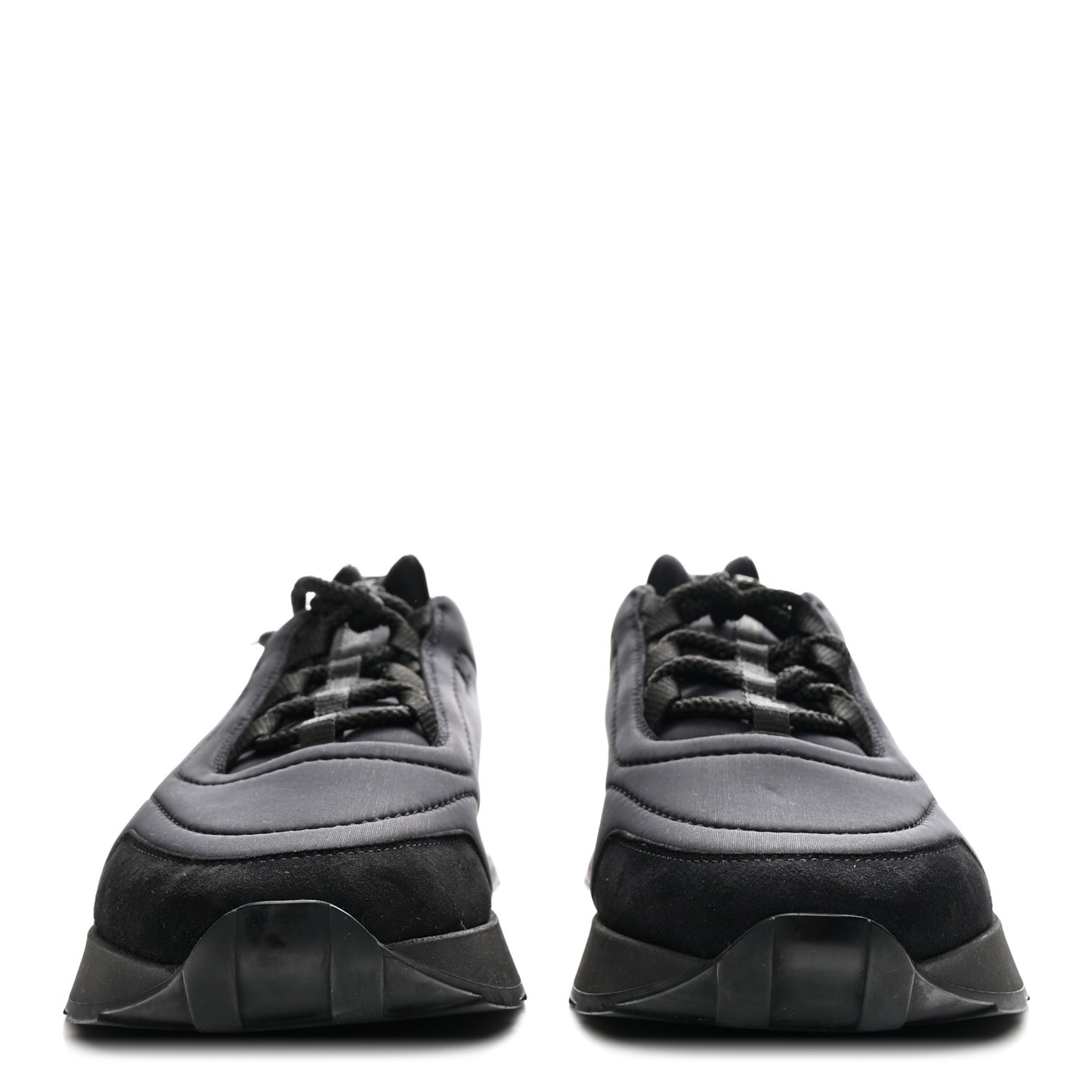 Technical Canvas Calfskin Suede Goatskin Mens Buster Sneakers 43 Black