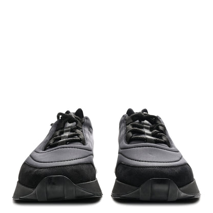 Hermes Technical Canvas Calfskin Suede Goatskin Mens Buster Sneakers 43 Black 3 of 9