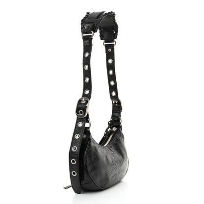 Balenciaga Agneau Arena Lunar New Year Graffiti Logo Le Cagole Shoulder Bag XS Black 4 of 10