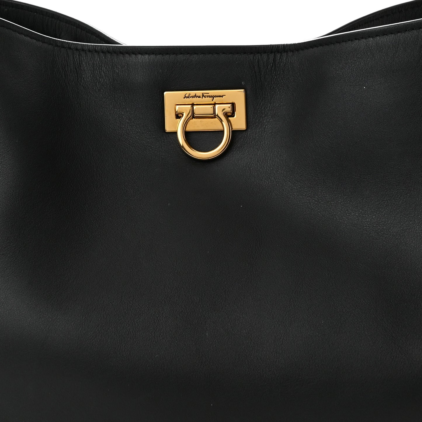 Calfskin Gancini Trifolio Tote Bag Black