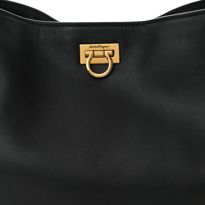 Salvatore Ferragamo Calfskin Gancini Trifolio Tote Bag Black 7 of 11