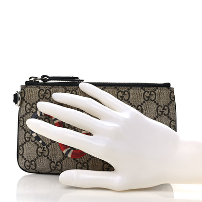 Gucci GG Supreme Monogram Kingsnake Zip Pouch Black 2 of 7