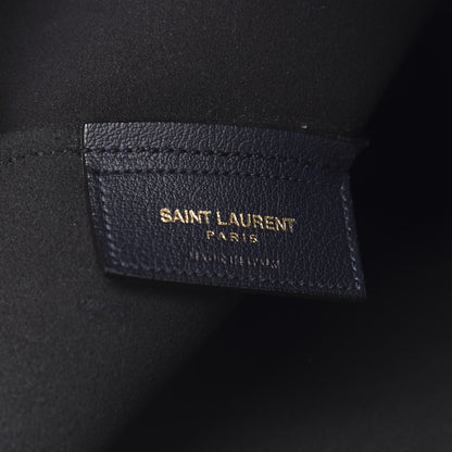 Saint Laurent Calfskin Large Shopping Tote Deep Marine 6 of 11