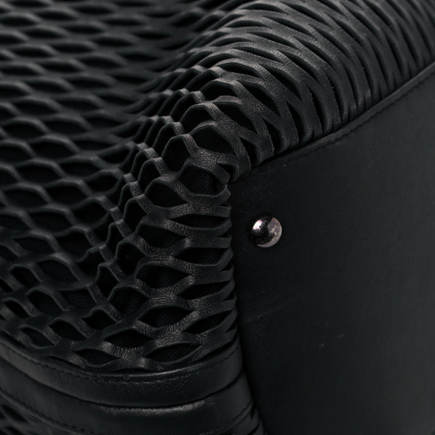 Calfskin Laser Cut Perforated CC Tote Black