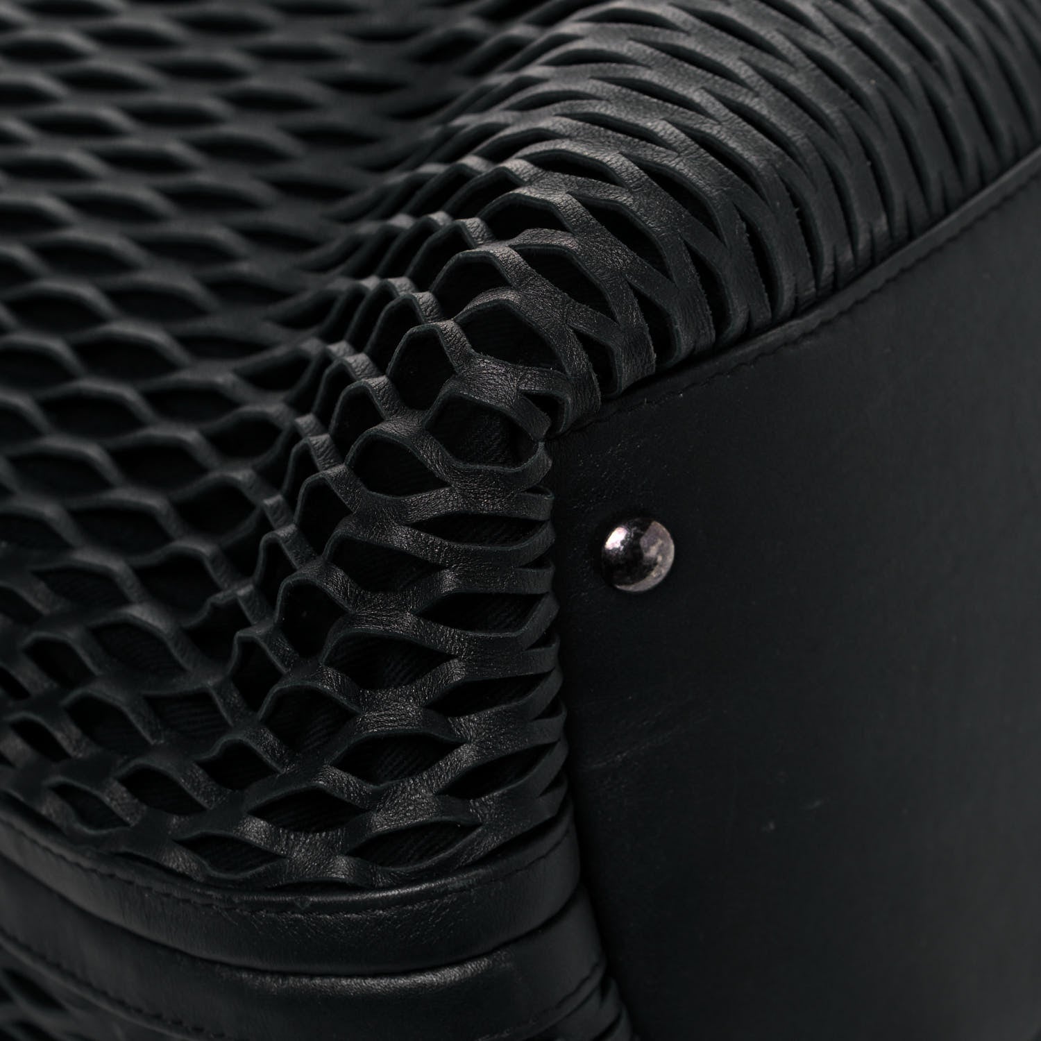 Chanel Calfskin Laser Cut Perforated CC Tote Black 8 of 12