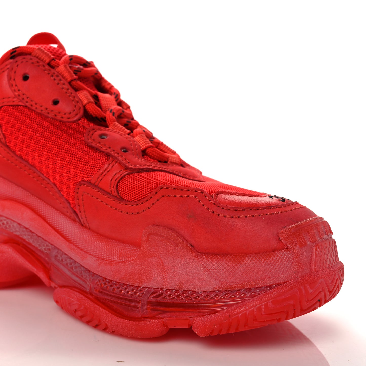 Fabric Mesh Clear Sole Womens Triple S Sneakers 39 Rouge Vif