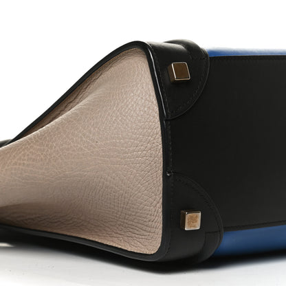 Celine Elephant Calfskin Micro Tri-Color Luggage Indigo 9 of 13