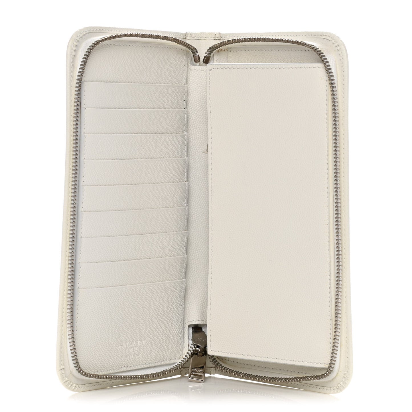 Grain De Poudre Classic Zip Around Travel Wallet White
