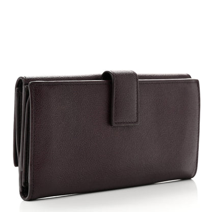 Alexander McQueen Pebbled Calfskin Skull Continental Wallet Burgundy 3 of 9