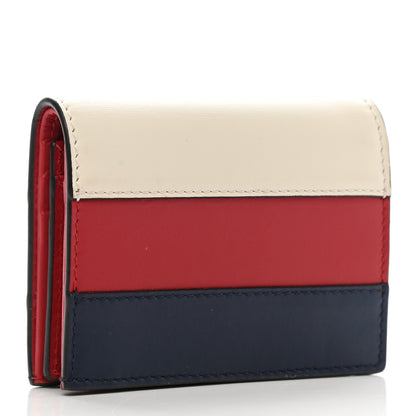 Gucci Calfskin Queen Margaret Card Case Wallet Blue Agata Hibiscus Red Mystic White 3 of 7