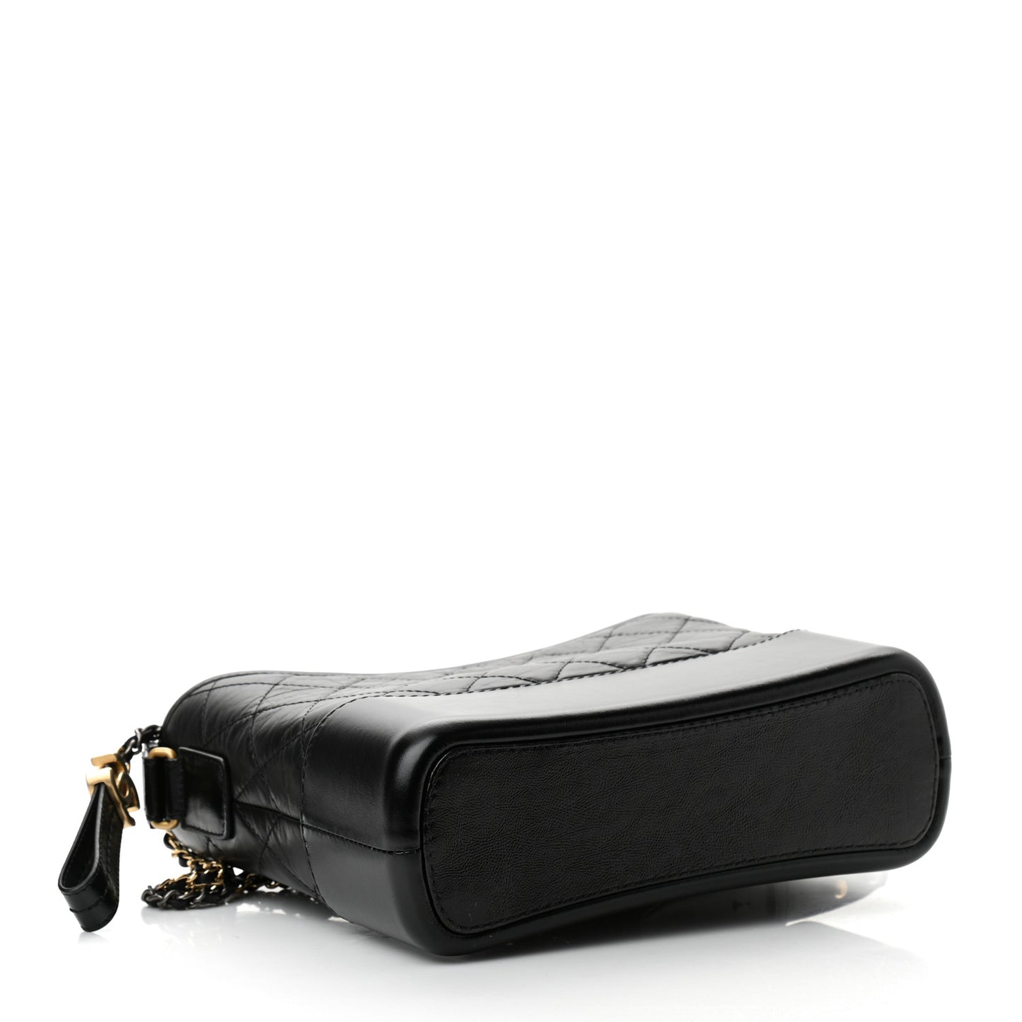 Aged Calfskin Quilted New Medium Gabrielle Hobo Black