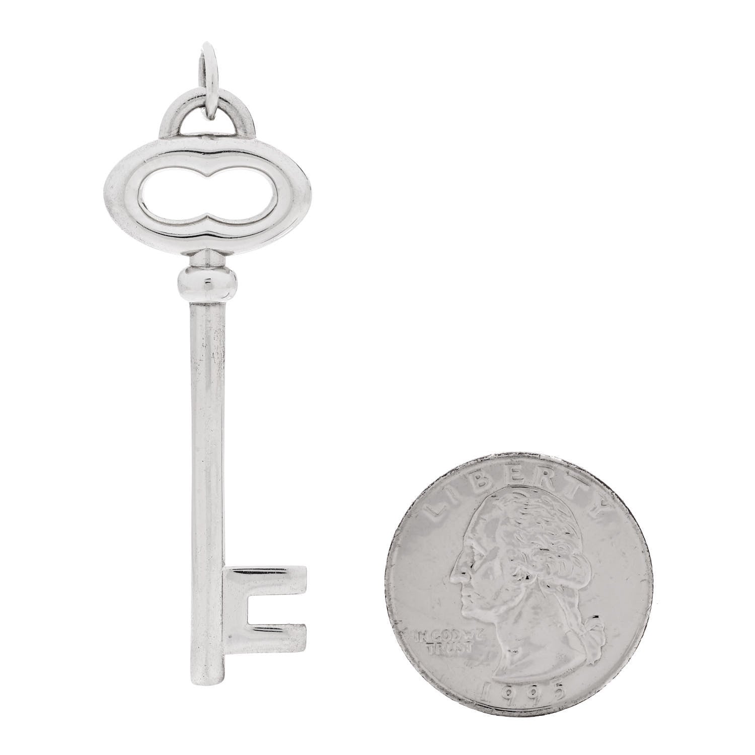 Tiffany Sterling Silver Oval Key Pendant 2 of 4