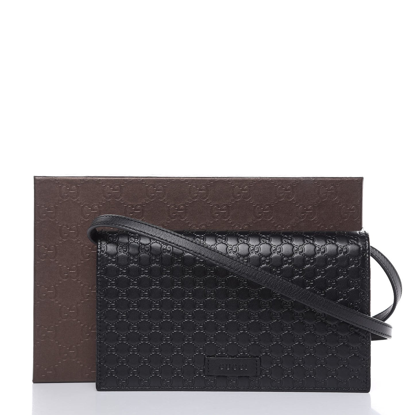 Microguccissima Crossbody Wallet Black