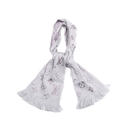 Louis Vuitton Wool Silk Logomania Scarf Pearl Grey 1 of 3