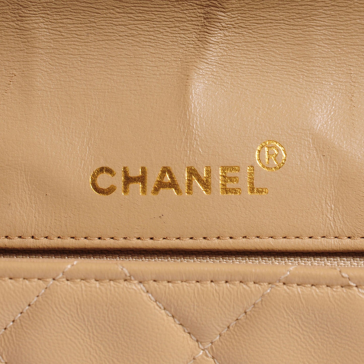 Lambskin Medium Single Flap Beige