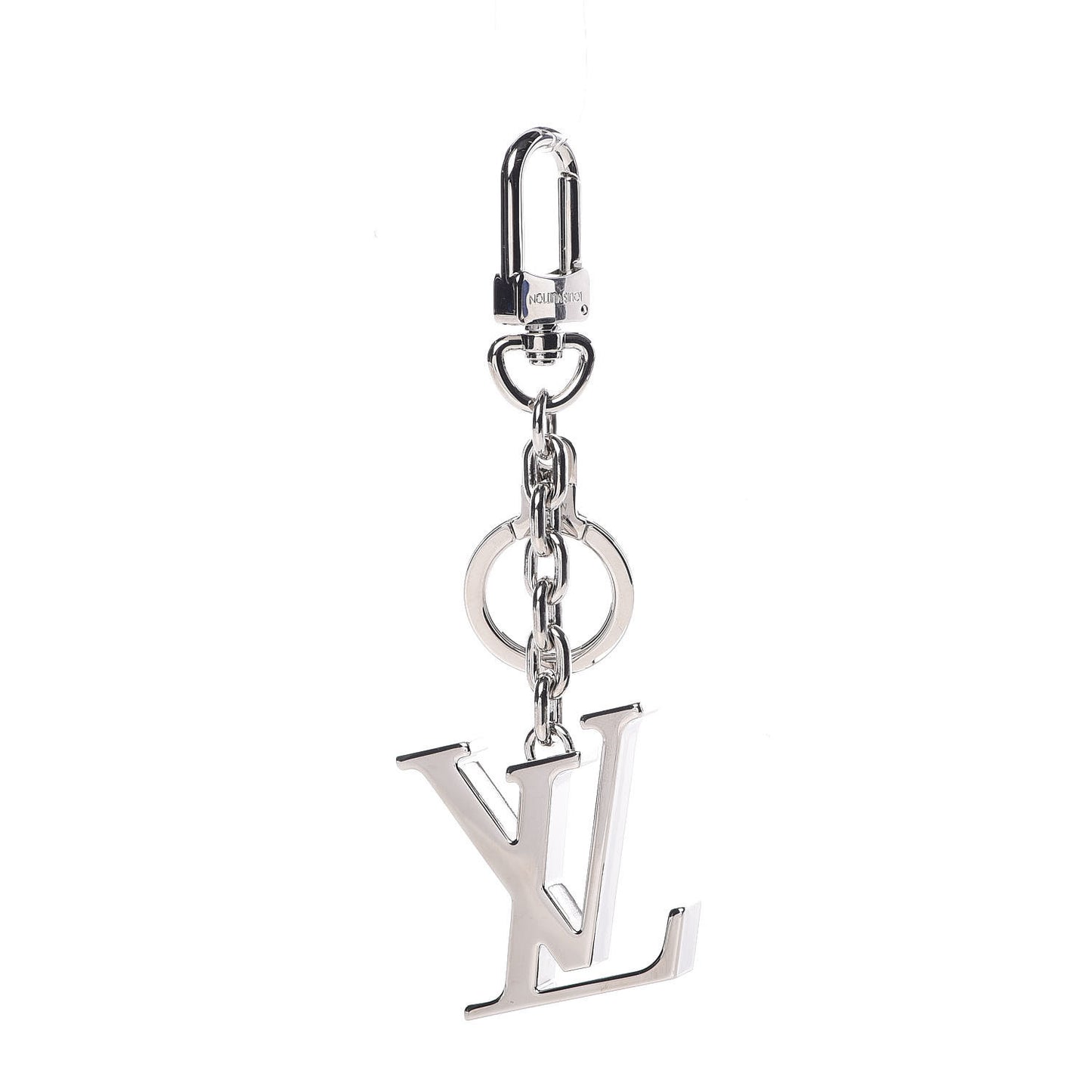 LV Facettes Bag Charm Key Holder Silver