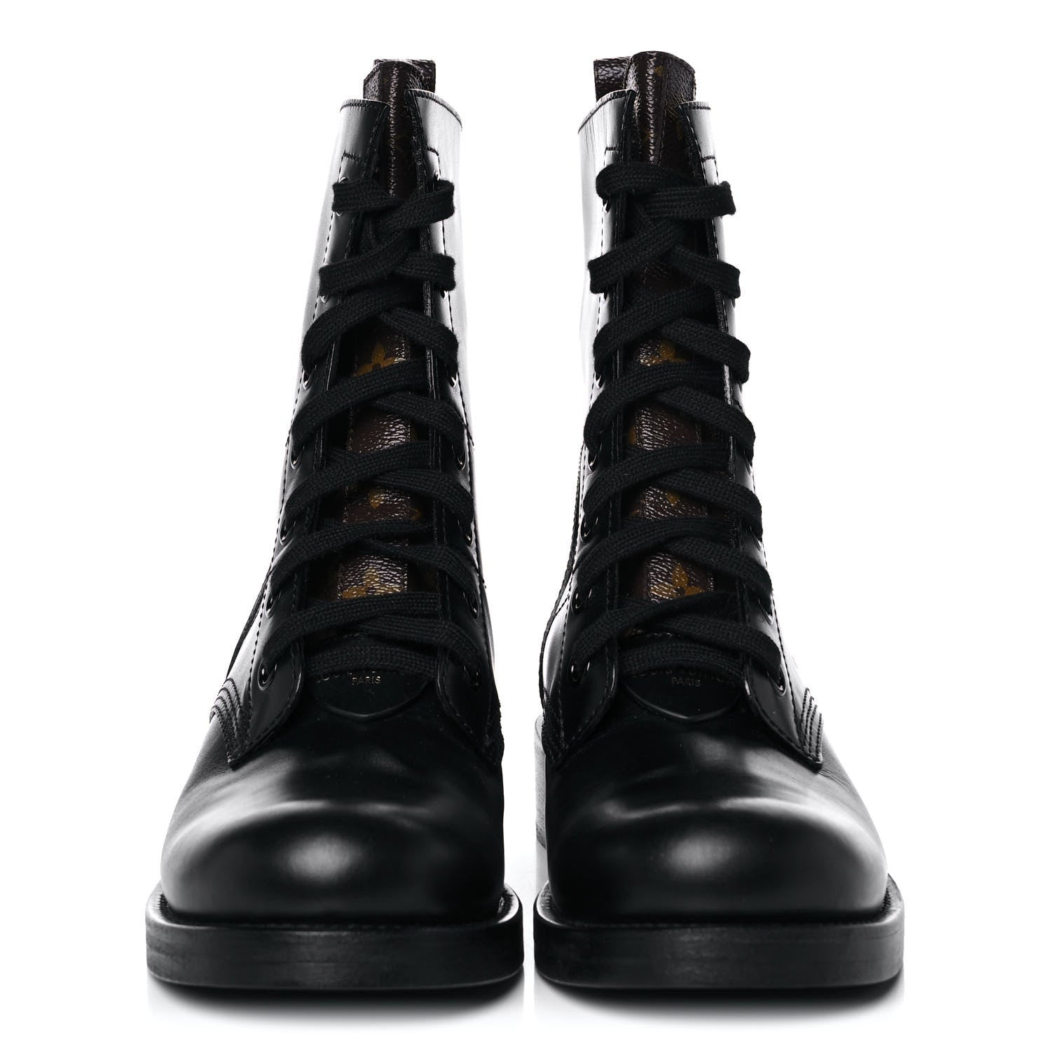 Louis Vuitton Calfskin Monogram Metropolis Flat Ranger Boots 41 Black 2 of 8