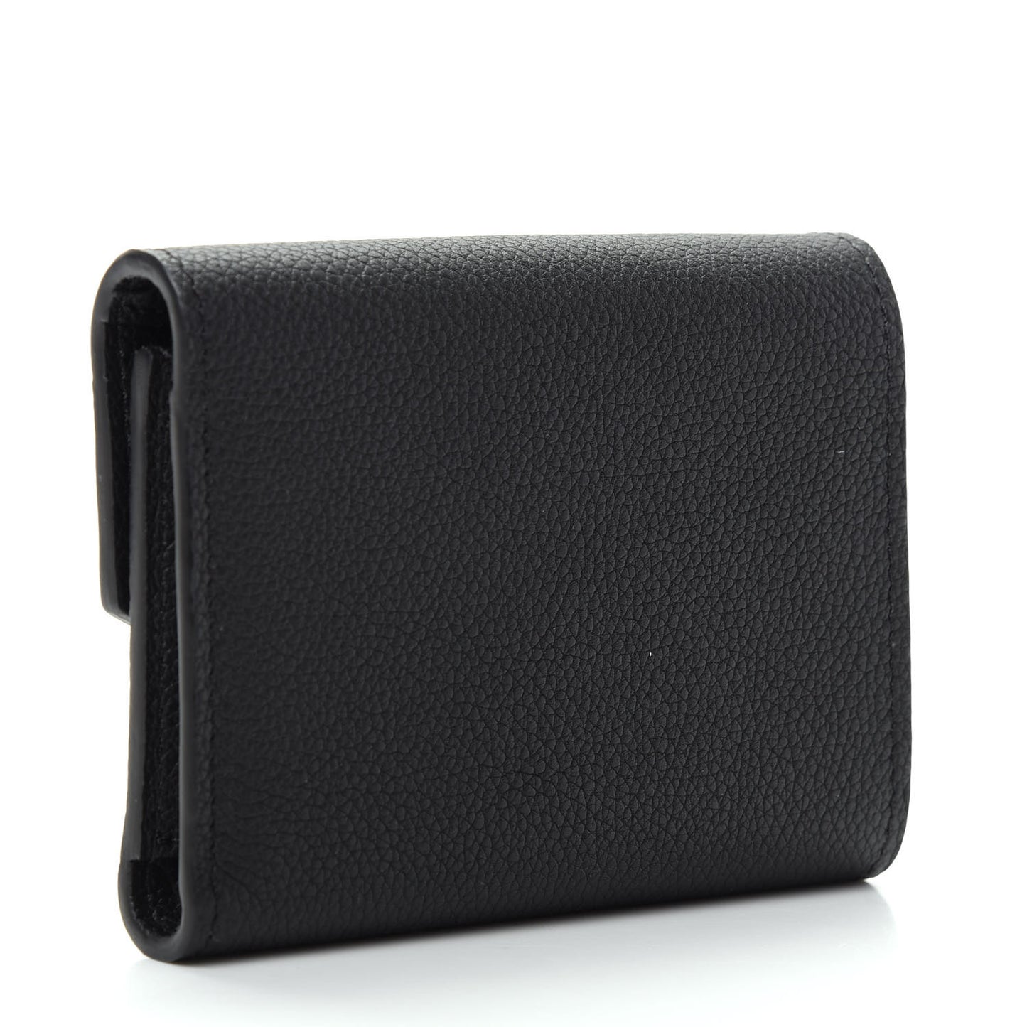 Soft Calfskin My Lockme Compact Wallet Black