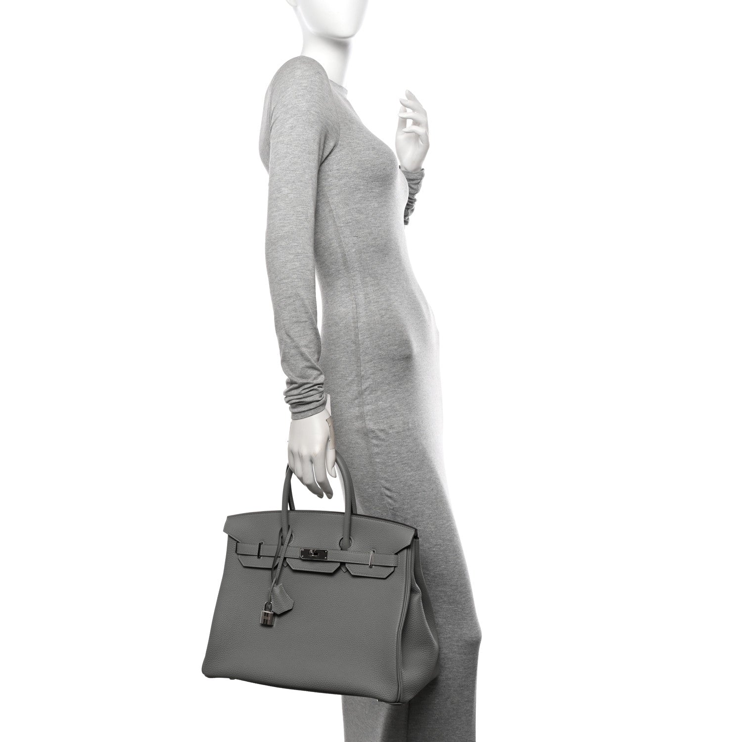 Hermes Togo Verso Birkin 35 Gris Mouette Bleu Agate 2 of 11