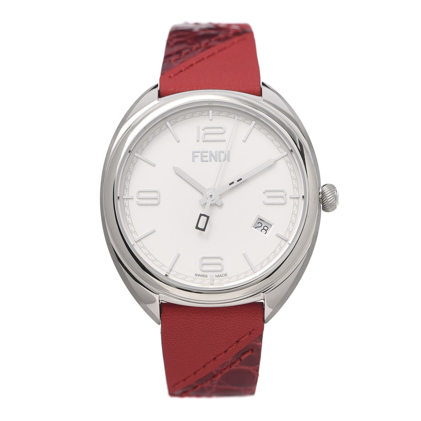 Stainless Steel Calfskin 34mm Momento Date Quartz Watch