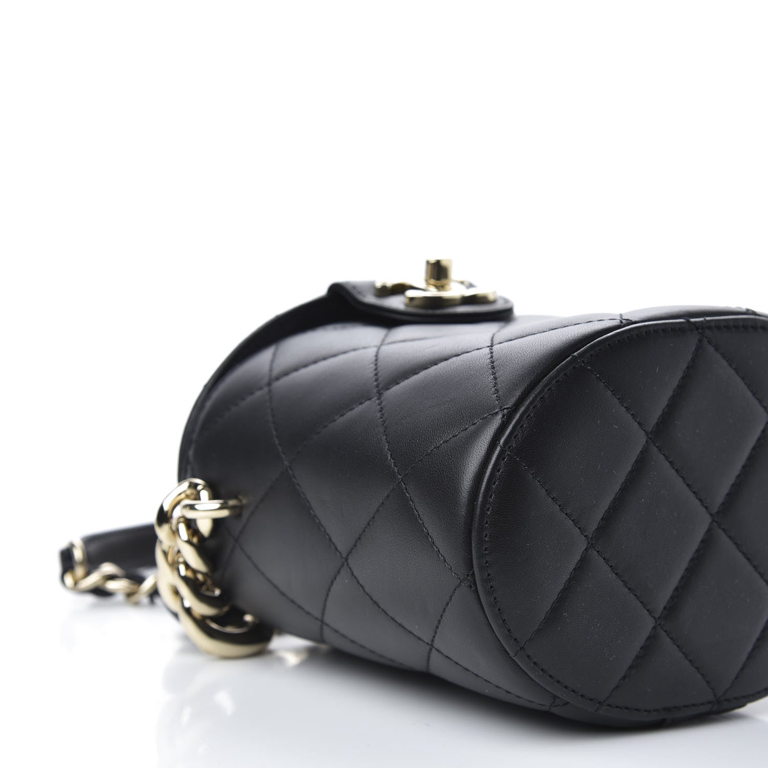 Chanel Lambskin Resin Elegant Chain Vanity Case Black 8 of 10