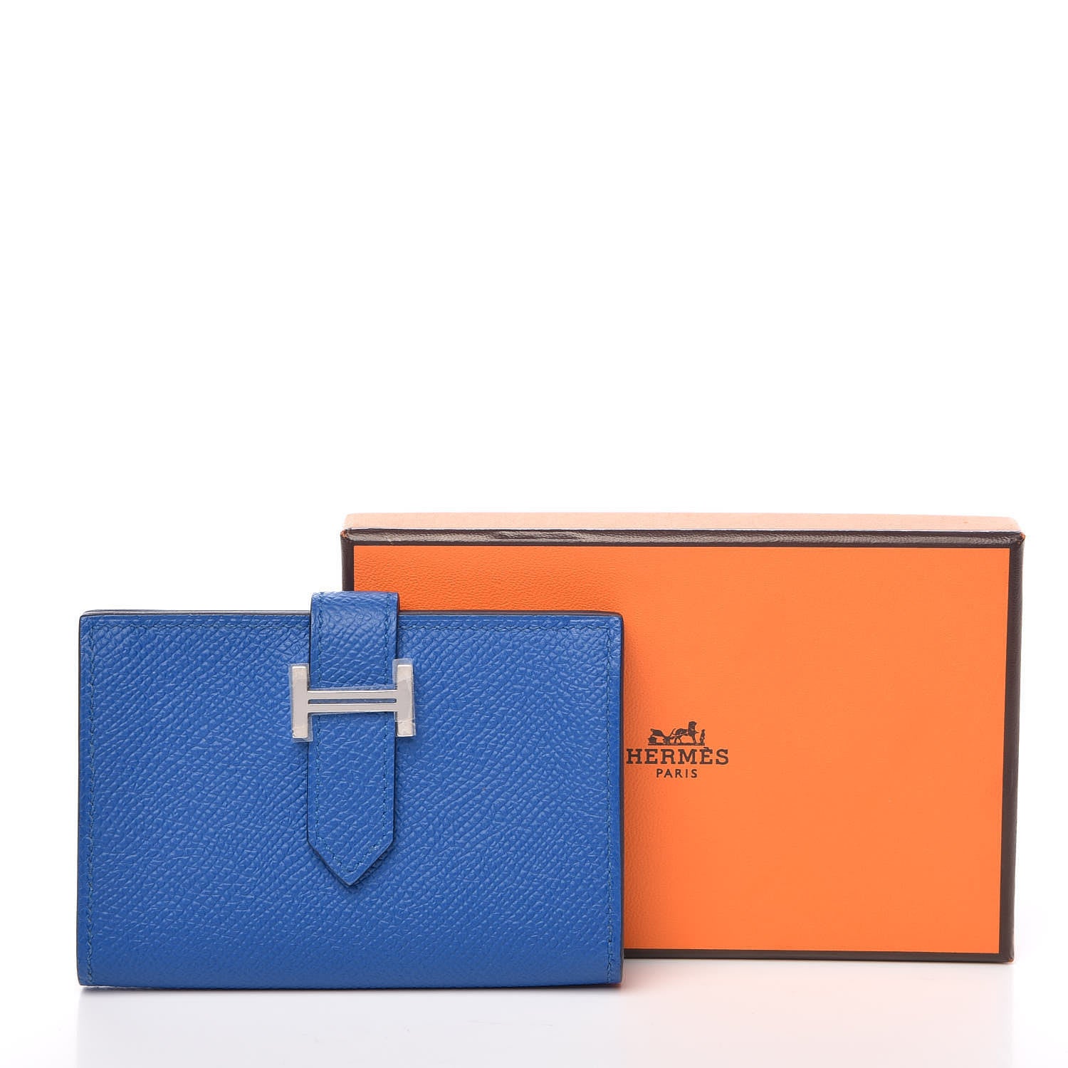 Hermes Epsom Bearn Card Holder Wallet Bleu Zellige 7 of 7