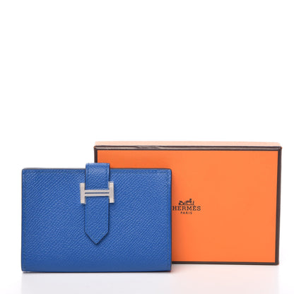 Hermes Epsom Bearn Card Holder Wallet Bleu Zellige 7 of 7