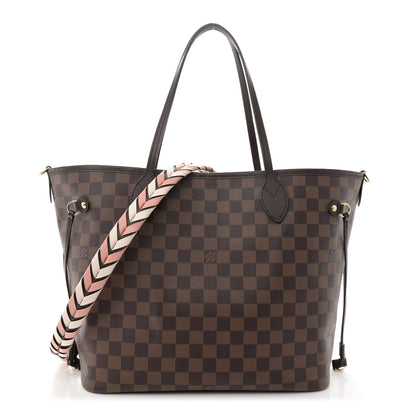 Louis Vuitton Damier Ebene Braided Neverfull MM Pink 1 of 11