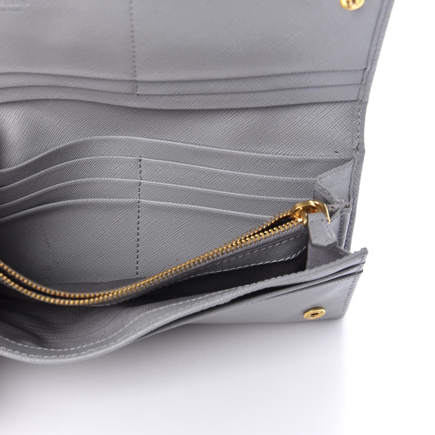 Prada Saffiano Metal Continental Flap Wallet Granito 7 of 8