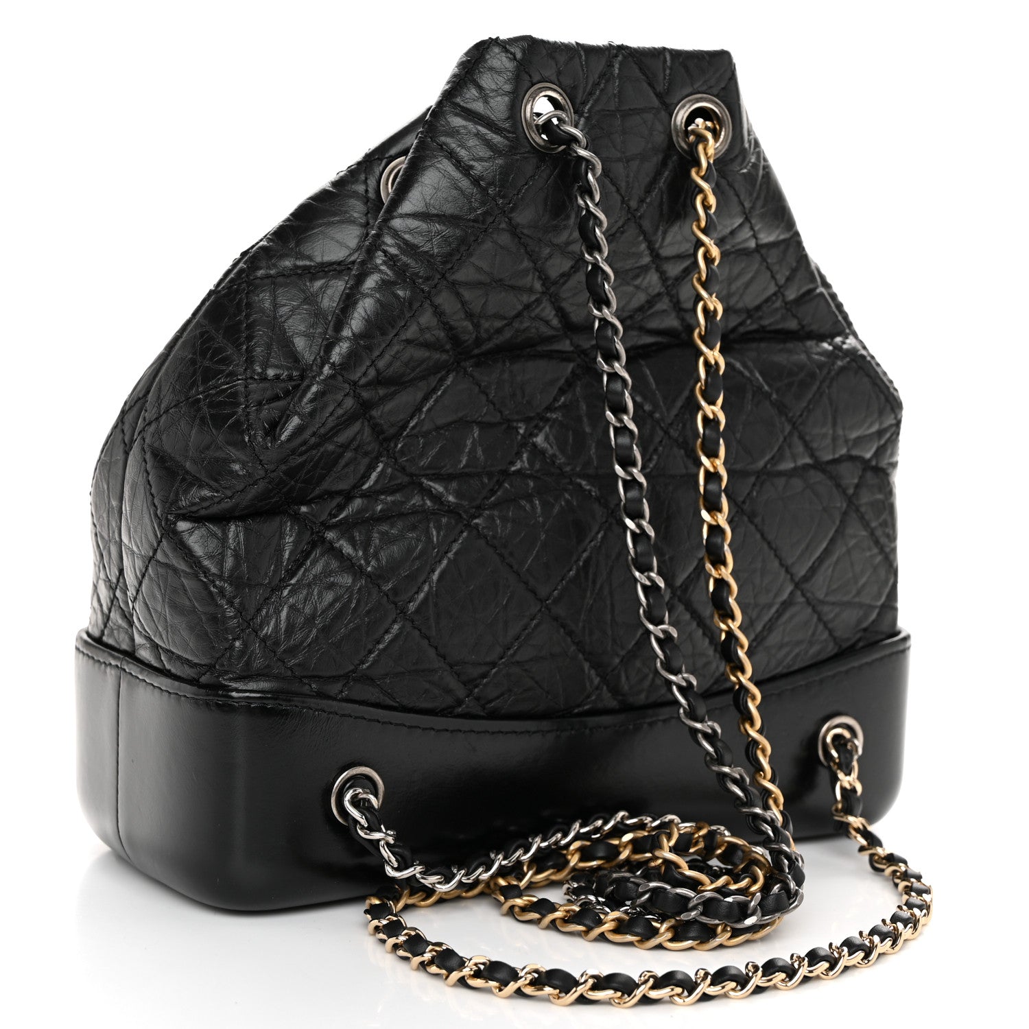 Chanel Aged Calfskin Quilted Small Gabrielle Backpack Black 3 of 10