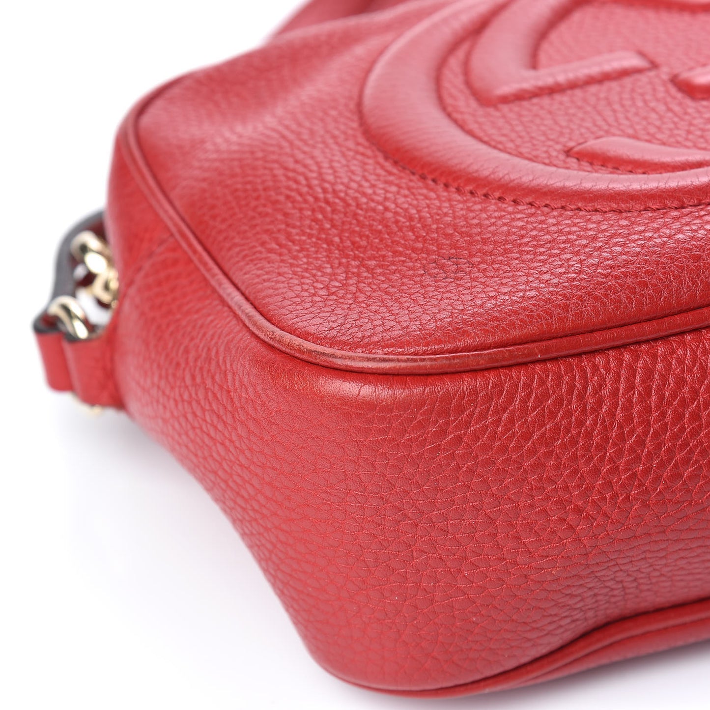 Pebbled Calfskin Small Soho Disco Bag Tabasco Red